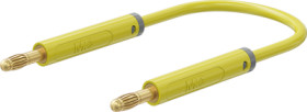 Measuring lead with (4 mm lamella plug, straight) to (4 mm lamella plug, straight), 0.5 m, yellow, PVC, 1.0 mm², 64.1071-05024