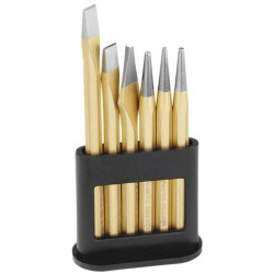 Rennsteig Werkzeuge R42100009 Chisel Set 6-Piece For Metal Double Square Shaft