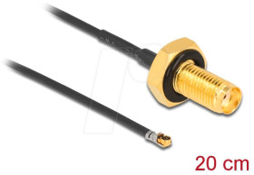 12663 MHF® 4L LK plug to SMA socket 20 cm, protected