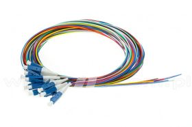 Zestaw 12x pigtail LC/UPC, SM, 9/125, 0,9mm, włókno G.652D, 2m