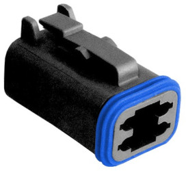 Plug, unequipped, 4 pole, straight, black, PX0100S04BK