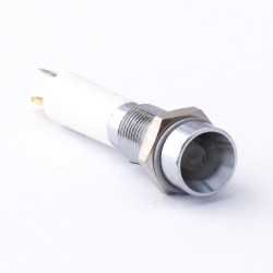 Lampka kontrolna do montażu panelowego 24V c.c. Zielony, czerwony 6mm LED Chrom Końcówka lutownicza CML Innovative