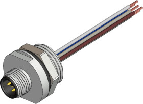 Przemysłowe złącza okrągłe 5-pinowe M12, panelowe Wtyczka, gniazdo RS PRO