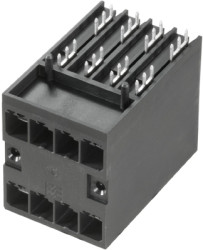 Pin header, 8 pole, pitch 7.62 mm, angled, black, 1543320000