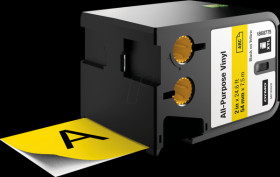 1868775 XTL labelling tape, vinyl, 54 mm, black/yellow