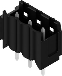 Pin header, 3 pole, pitch 5 mm, straight, black, 1626630000