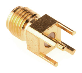 Złącze koncentryczne Montaż na płytce drukowanej Żeński typ złącza Złącze SMA 0 to 4GHz Lutowane