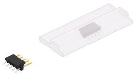 Pin header, 5 pole, pitch 2 mm, straight, black, SLY9SMD0555SBSM