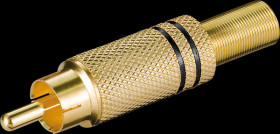 11281 RCA plug, color coding black, contacts gold plated