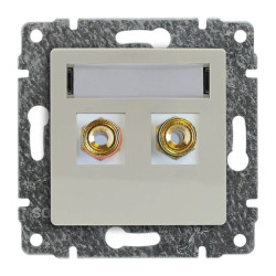 VENA Gniazdo głośnikowe pojedyncze stereofoniczne bez ramki pokrywa z polem opisowym + moduły Keystone 510352