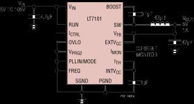 105V, 1A Low EMI Synchronous Step-Down Regulator with Fast Current Programming PassThru