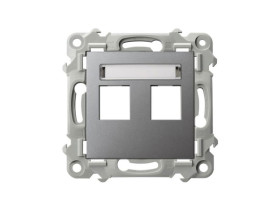 SZAFIR Obudowa gniazda podwójnego typu Keystone prosta szary mat GPK-2Z/p/70 OSPEL