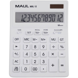 Maul 7267002 MXL 12 Desk Calculator White 12 Digit Battery &amp; Solar Powered