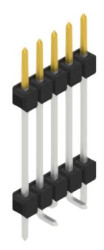 Pin header, 5 pole, pitch 2.54 mm, angled, black, 10051964