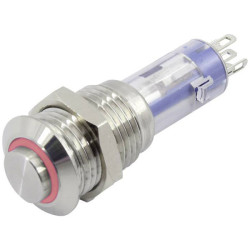 TruComponents 782629 Pushbutton ,Panel Mount,Off/(On),NO/NC,Solder