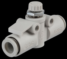 One-way throttle valve, straight, R1/4 &lt;&gt; 8 mm