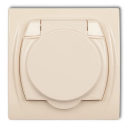 LOGO Gniazdo bryzgoszczelne z/u (klapka beľowa) beżowy 1LGPB-1zp