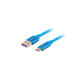 Kabel USB-C-USB-A 2.0 1M niebieski Premium 5A Lanberg