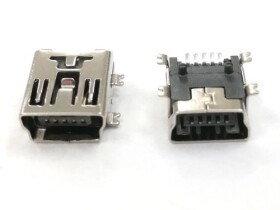 Gniazdo mini USB B 5pin, 2 kołki ustalające, montaż SMT; KLS 298083