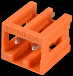 734-232 Print pin header, mini, RM 3.81, straight, 2-pin