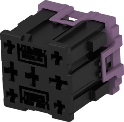 Socket, unequipped, 9 pole, straight, 3 rows, black, 444313-1