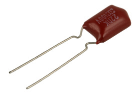 Kondensator; poliestrowy; MKT; 22nF; 100V; MPEM; PEI-223K2AT05AT; 10%; 5mm; taśma; -40...+85°C; Eurotronic; RoHS