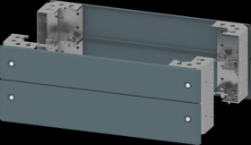 Base corners, with cover, sheet steel, (W x H) 600 x 200 mm, blue green, 8PQ1026-0BA01