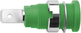 4 mm socket, flat plug connection, mounting Ø 12.2 mm, CAT III, green, SEB 6452 NI / GN