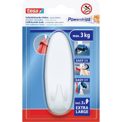 tesa 59025-00000-00 tesa Powerstrips XL Oval adhesive hook White 1pc