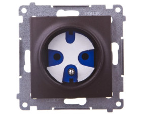 Simon 54 Gniazdo pojedyncze DATA 16A IP20 z kluczem uprawniającym brąz mat DGD1.01/46