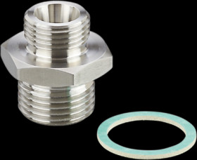 Screw-in adapter, 100 bar/10 MPa, M18, G 1/2 for flow and temperature sensors, E40096