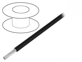 3250 BK005 Przewód na rolce o długości 30,5m linka Cu, 300V PVC czarny 24 AWG