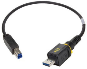 USB 3.0 connection cable, PushPull (V4) type A to USB plug type B, 5 m, black, 09454452945