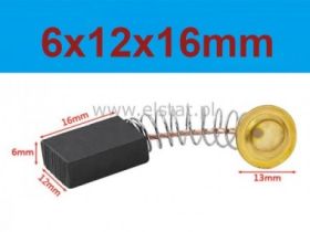 Szczotki węglowe 6x12x16mm; do elektrosprzętu