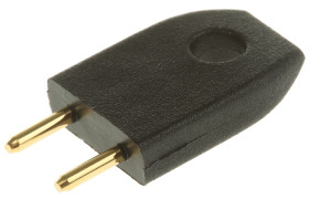 Miniaturowe gniazdo izolowane, Męski, Prosty, Czarny, typ: Zamknięta góra, 2-pinowe raster: 5.08mm, Złoto