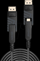 38481 DisplayPort 1.4, 8K fibre optic hybrid cable, mDP/DP, 20 m
