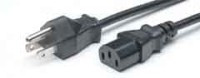 KAB45.61.2 Zasilajacy wtyk USA - gniazdo PC dł. 2 m czarny z uziemieniem