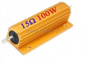 Rezystor drutowy 15R ( Ohm) 100W z radiatorem