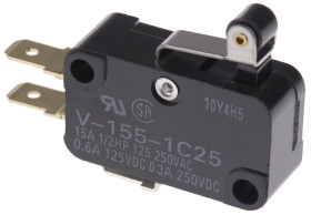 Łącznik Micro z krótką dźwignią z rolką Omron SPDT IP40