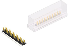 Pin header, 30 pole, pitch 2 mm, angled, black, 10063518