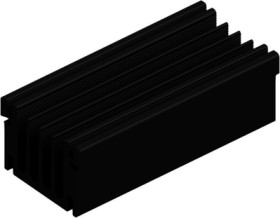 Extruded heatsink, (L x W x H) 100 x 47.8 x 33 mm, 5.3 to 2.2 K/W, black anodized, 10020802