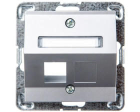 IMPRESJA Obudowa gniazda komputerowego pojedynczego skośna srebrna GPK-1YS/p/18