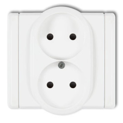 FLEXI Gniazdo podwójne b/u biały FGP-2p