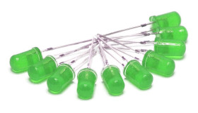 Opencircuit Green 3mm diffuse LED - 10 pieces