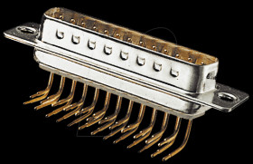 D-SUB plug, 25-pin, angled, RM 9.4