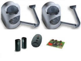 Zestaw do bram Fast Plus, 2 siłowniki z ramieniem łamanym (jeden z centralą), pilot Space 2-kanałowy, fotokomórki, FASTPLUSSPACE