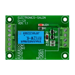 ELECTRONICS-SALON DPDT Signal Relay Module, 12Vdc, RY12W-K Relay. Has Assembled.