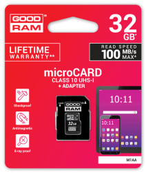 Karta pamięci micro SDHC 32GB GoodRam Class 10 UHS1