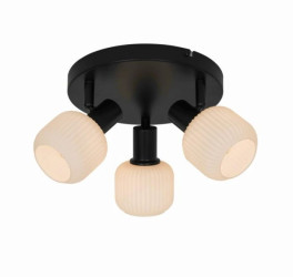 Lampa sufitowa reflektorki na rozecie STEM kolor czarny mat/biały metal/szkło, 3xE14 IP20 R5021009A-3R Zuma Line