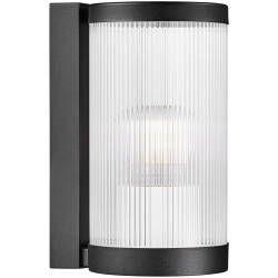 Nordlux 2218061003 Coupar Wall Light E27 Black Ribbed Glass Design